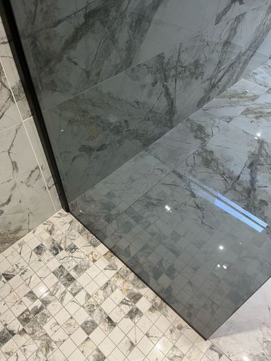 Ex Display Tinted Series 900 black Wet room shower panel