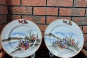 Antique Japanese Geisha Plates x 2