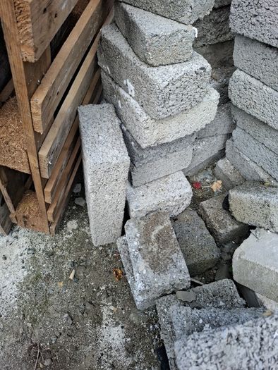 Concrete bricks some full size and halfsize