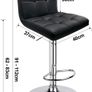 Leader Accessories Bar Stools (2/Set) Adjustable Bar Chairs Breakfast Dining Stools for Kitchen Island Counter PU Leather Double Stitching Square Back with decoration (FREE POSTAGE) Image 2