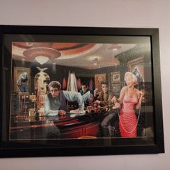 James Dean bar scene jigsaw picture in frame