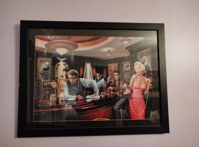 James Dean bar scene jigsaw picture in frame