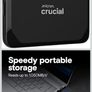 Crucial X9 2TB Portable External SSD Up to 1050MB/s, Works with PlayStation, Xbox, PC and Mac, USB-C 3.2 Image 7