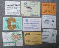 Collection of 9 Vintage Football Match Tickets - 1960s to 1990s