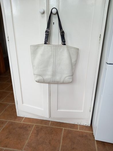Coach Large Off White Black Trim Large Bag