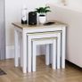 Vida Designs Yorkshire Nest of 3 Tables for Living room, Stacking Side Tables, Sturdy and Easy Assembly (Oak & White) Image 4