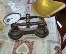 Vintage Black Librasco Cast Iron and Brass Kitchen Scales around 1930s Postage Available or Collection