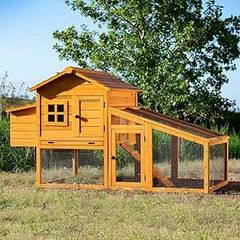 Chicken Coop Hen House Poultry Ark Home Nest Run Coup With Integra...