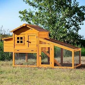 Chicken Coop Hen House Poultry Ark Home Nest Run Coup With Integra...