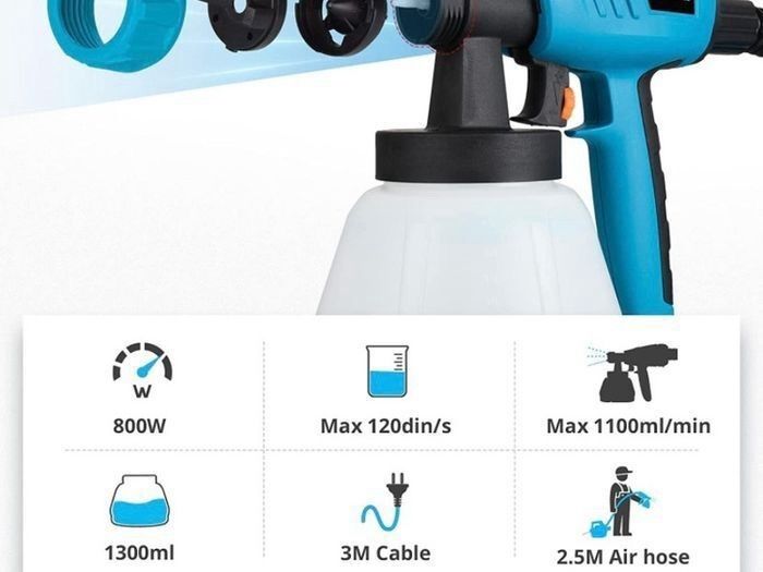 NEW Paint Sprayer 800 Watt Tilswall Home Electric Spray Gun Power Painter with 1300ML Detachable Tank Max 1100ml/min, 2.5m Hose, 3 Spray Patterns
