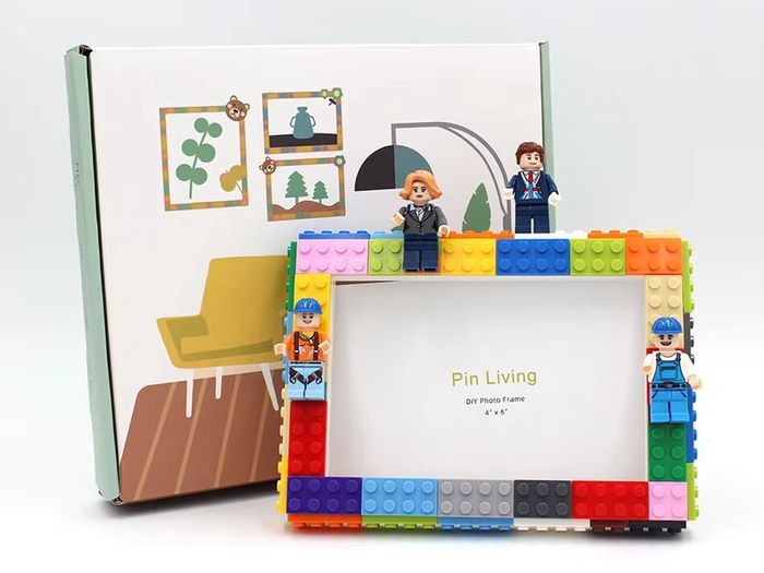 DIY Building Blocks Photo Frame For Home Decoration Creative Family Activity Educational Lego Fan Gift