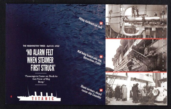 2012 Ireland Titanic Commemorative Stamps Booklet Mint Never Hinged (MNH). Photos of contents shown.