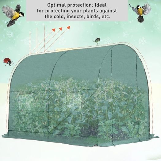 NEW SALE | Polytunnel Greenhouse Reinforced Walk in, Steel Frame, PE, 4 Mesh Windows 2.5x2 m