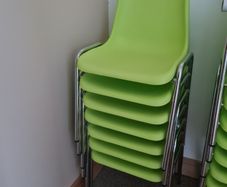 18 x chrome leg stackable chairs