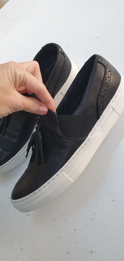 DUNE leather tassel brogue slip-ons Sz 40 (7-7.5UK)