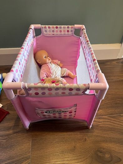 Doll Playpen with 2 Dolls