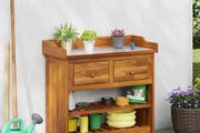 Garden Cabinet Natural 78 x 36.5 x 78cm Solid Acacia Wood