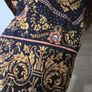 Black Flared Dress Beautiful Golden Work nd Print Image 5