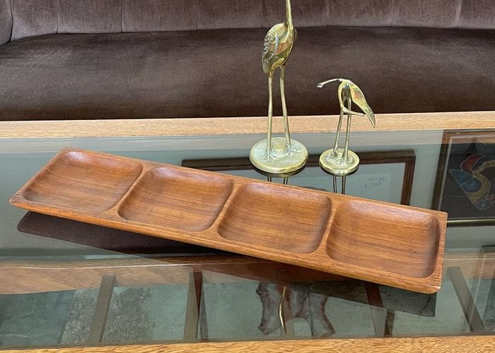 Long Mid Century Moder Genuine Antique Danish Design Handcrafted Wooden Tray