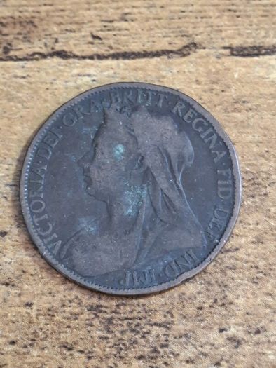 Great Britain UK 1901 One Penny Victoria Coin - free standard postage