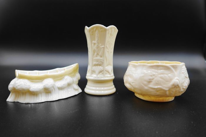 Vintage Belleek Porcelain 3pcs Set