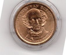 USA Martin Van Buren 1782 to 1862 Presidential Dollar Mint in protective Capsule Issued in 2008