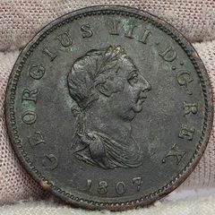 Great Britain 1807 Half Penny Coin George III Soho Mint