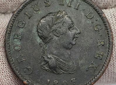 Great Britain 1807 Half Penny Coin George III Soho Mint