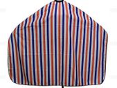Professional Hairdressing Cape Barbers Gown Hair Cutting Apron - WHITE / RED / BLUE stripes