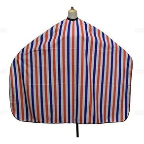 Professional Hairdressing Cape Barbers Gown Hair Cutting Apron - WHITE / RED / BLUE stripes