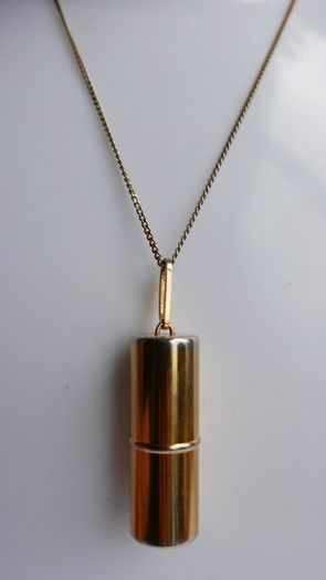 Celine Gift Box Cylinder Pendant  Necklace length 36"