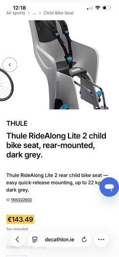 Thule RideAlong, bike seat