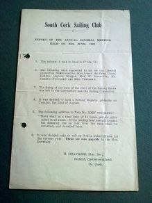 South Cork Sailing Club 1939 leaflet Ireland Irish ephemera