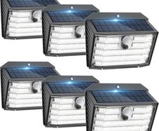 Solar Lights Outdoor, Super Bright 126LED Solar Security Lights PIR Motion Sensor with 3 Lighting Modes, 270 Lighting Angle, Wireless IP65 Waterproof Wall Lights for Outside (6 Pack)