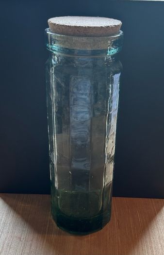 Chunky Green Panel Glass Pasta Jar
