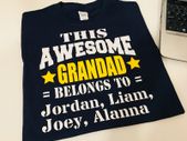 This Awesome Grandad Belongs To Personalized Names Dad T-shirt Tee Top Shirt Gift