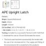 APE Upright Latch Brand New Image 4