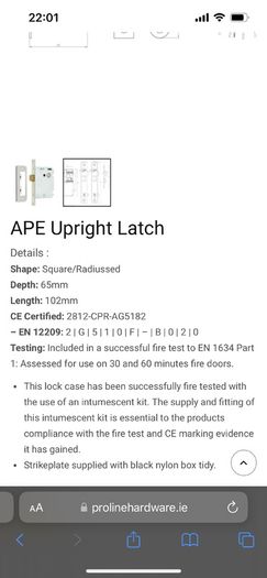 APE Upright Latch Brand New