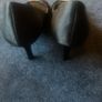 Navy Satin Peep-Toe Dress Shoes. Image 7