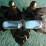 Vintage Hourglass Mounted On a Brass Oak Leaf Image 3