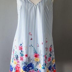 Shein blue striped sun dress, Size 18, Brand new