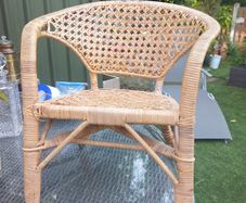 Rattan chair for a child, very cool piece, metal feet, D18