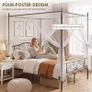 Canopy Bed Frame King Size, Metal Platform Bed Frame with Headboard and Footboard, Underbed Storage Image 3