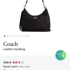 COACH Teri hobo in Black leather.