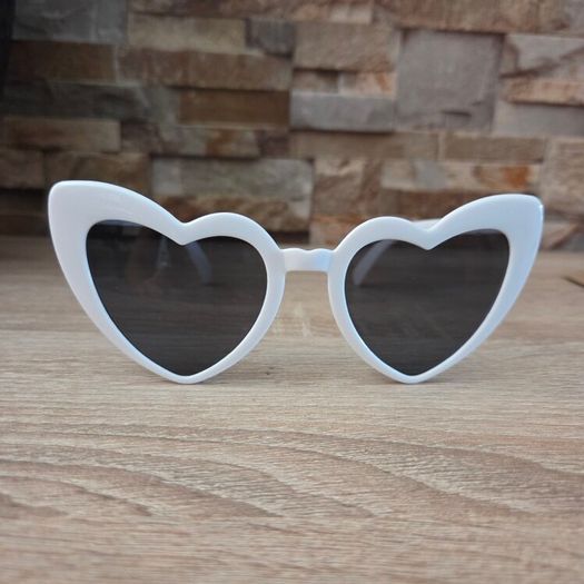 Brand new white heart shaped sunglasses