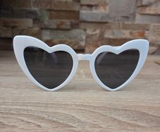 Brand new white heart shaped sunglasses