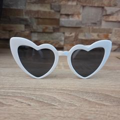 Brand new white heart shaped sunglasses