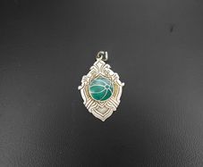 Irish Silver Enamel Fob Medal - Gaelic Football