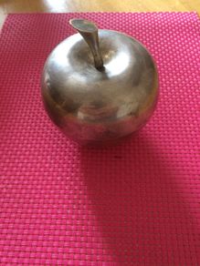 Antique Silver Apple Trinket Box