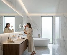 Statuario Belgia Marble-Effect Polished Porcelain Tile 240x120cm
